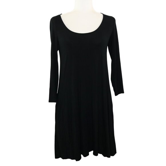Lulus Twirl Power Black Swing Dress Stretch Soft - Picture 1 of 10